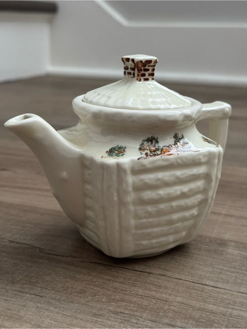 Vintage Porcelier Vitreous China Teapots Set of 2 Cottagecore Cream